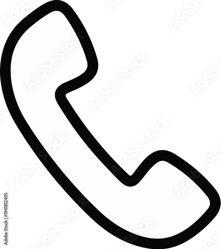 Simple black outline drawing of a classic telephone receiver