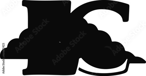 Silhouette of an abstract shape, possibly a stylized 'SC' or a creature