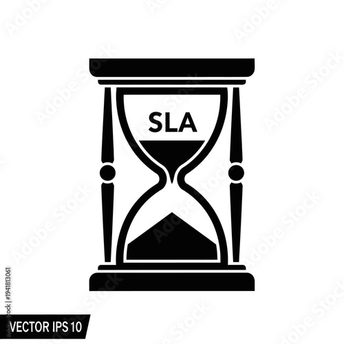 Hourglass SLA Concept - Time Management and Deadlines.