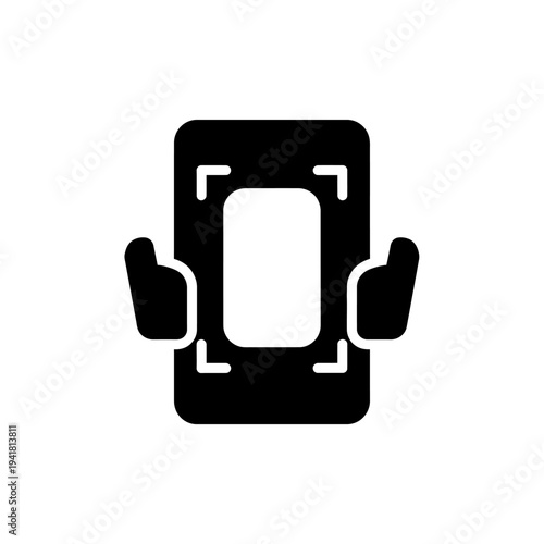 Smartphone holder icon for car dashboard.