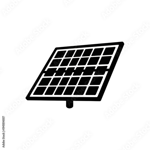 Solar Panel Icon for Renewable Energy.