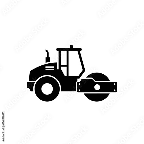 Road roller icon for construction and paving projects.