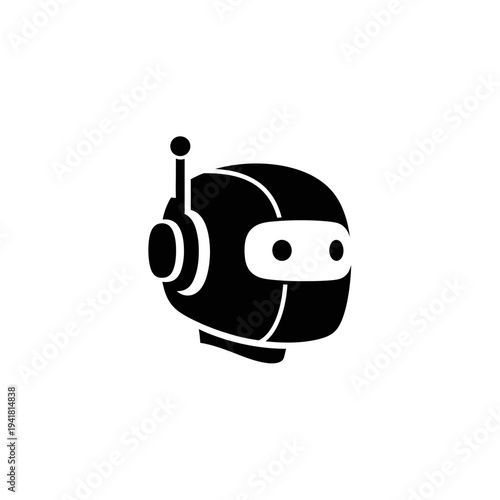 Robot Head Icon - Futuristic Technology Concept.