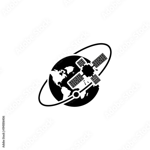 Satellite orbiting Earth for global communication.