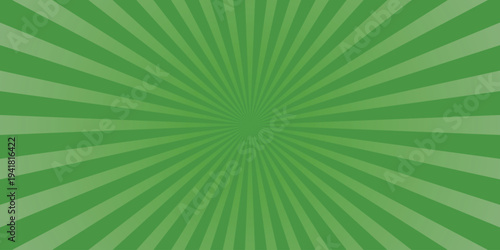 Radial Burst Background with Alternating Shades of Vibrant Green Stripes Emanating from a Central Point for Dynamic and Energetic Designs