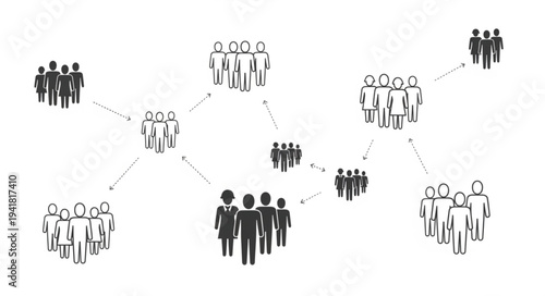 Social Network Visualization - Connected Groups of People in a Network.