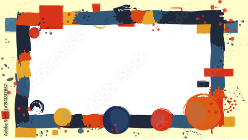 Abstract frame made of paint strokes in a modern style