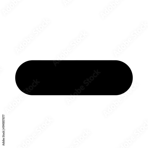 Black Rounded Rectangle Shape Illustration.