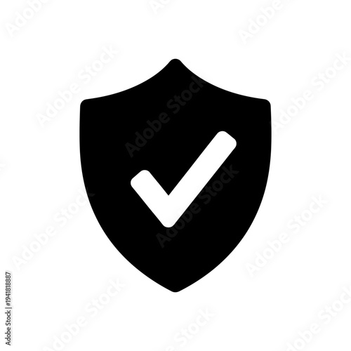 Security Shield with Checkmark for Protection and Validation.