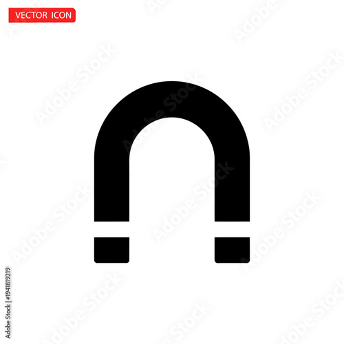 Magnet Icon - Attraction, Force, and Scientific Symbol.