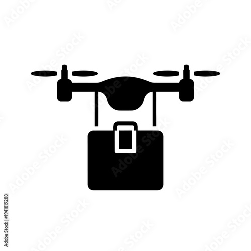 Drone delivery service with briefcase icon.