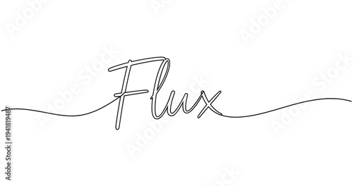 Elegant handwritten flux logo design with flowing line. No editable strokes