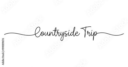 Elegant handwritten script: countryside trip text logo. No editable strokes