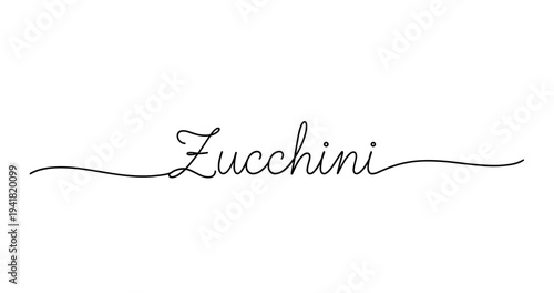 Elegant zucchini calligraphy with flourishes. No editable strokes