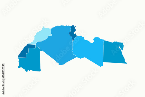 Map of  North Africa. Vector illustration