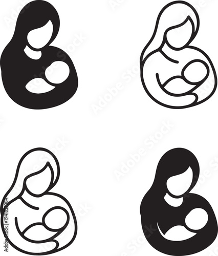 Isolated Mother Care Symbol Icon Design Illustration, Mother Care Symbol icon, Mother Care Symbol vector illustration, maternal protection concept, family love symbol graphic