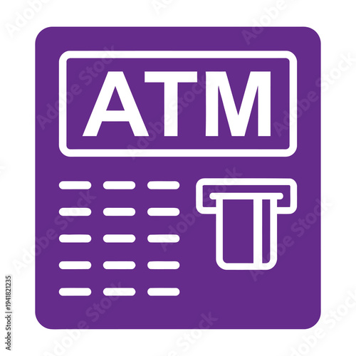 Atm machine icon purple