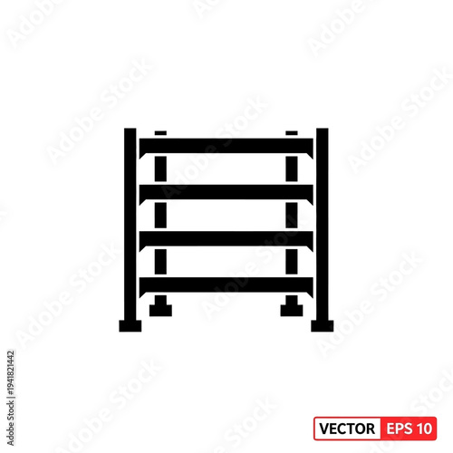 Minimalist Black Rack Illustration for Storage.
