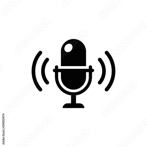 Microphone Icon for Audio Recording and Communication.