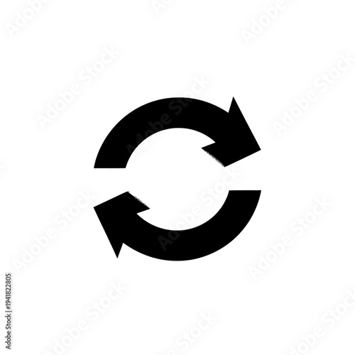 Circular arrows symbolizing process or cycle concept.