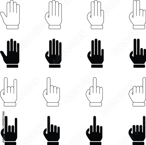 Minimalist Hand Gesture icons set