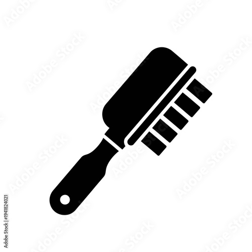 Detailed black silhouette of a scrub brush icon.