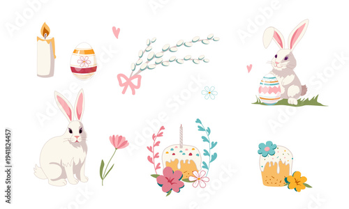 Easter Bunny and Candle Set