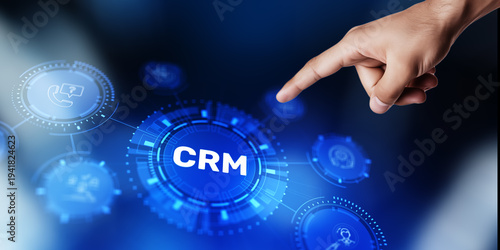 CRM. Customer Relationship Management. Enterprise Communication and planning concept