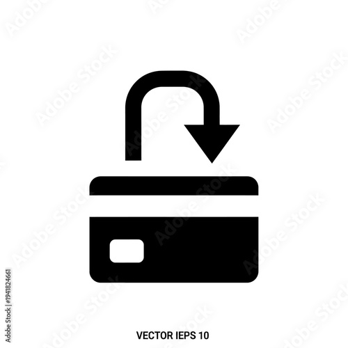 Credit Card Refund Icon Vector Illustration.