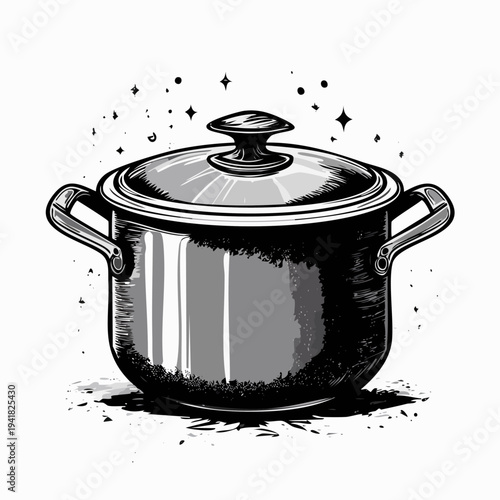 Cooking Pot with Lid and Handles.