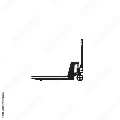 Silhouette of a manual pallet jack for material handling.