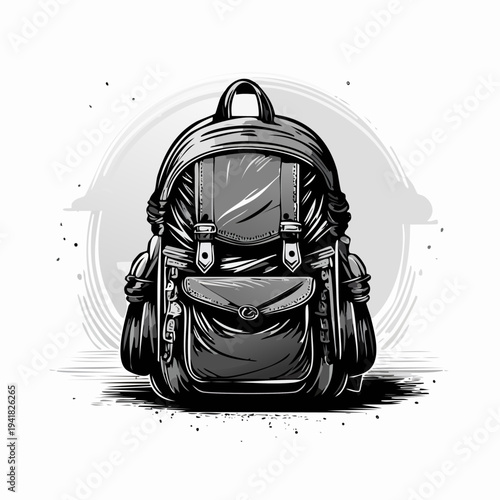 Detailed illustration of a backpack.