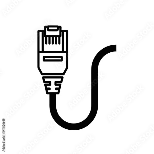 Ethernet Cable Connector for Network Connection.