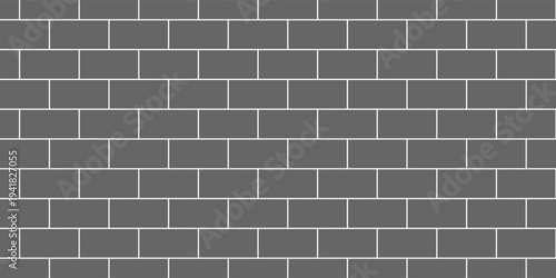 Minimalist gray brick wall pattern background with white grout lines