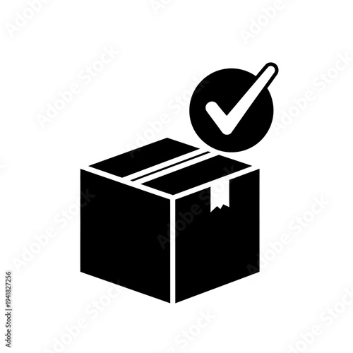 Delivered Package with Check Mark Confirmation.