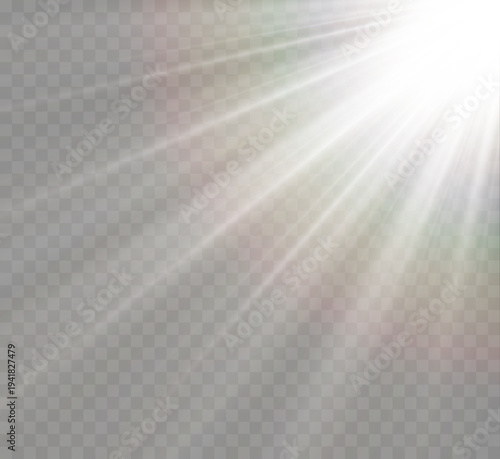 Sunrise glow light sun bling lens png radiant sparkling sunbeam rays flare overlay magical energy isolated on transparent background vibrant summer design element illustration explosion.