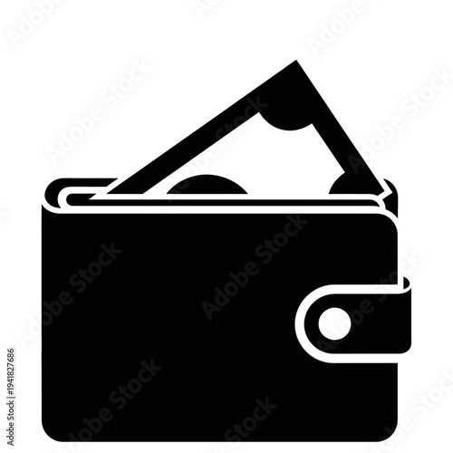Wallet with Money Icon Illustration.