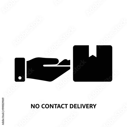 No Contact Delivery Service Icon Concept.
