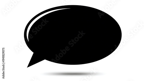 A black speech bubble silhouette, perfect for conveying messages and ideas