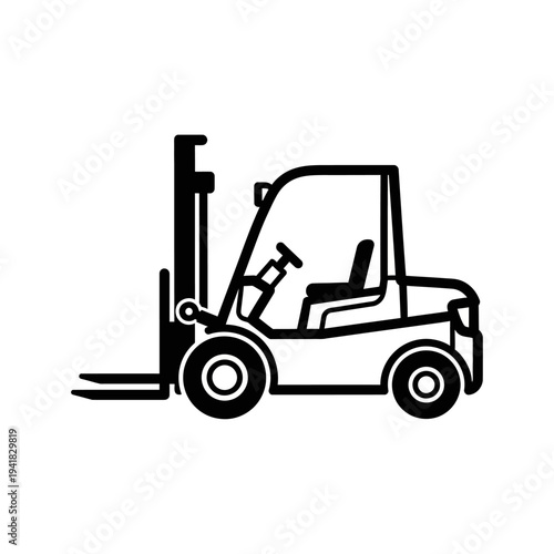 Forklift Truck Illustration for Industrial Logistics.