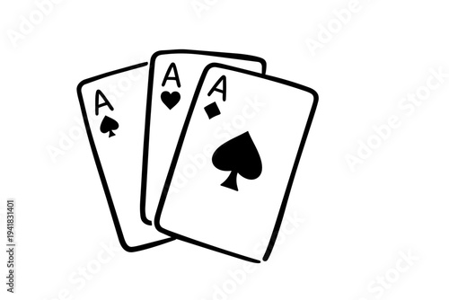 Three playing cards with ace of spades Bachelorette Clipart Design