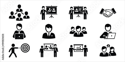 Business and teamwork icons set