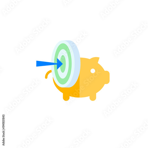 Saving target icon for financial goal planning and personal wealth strategy.