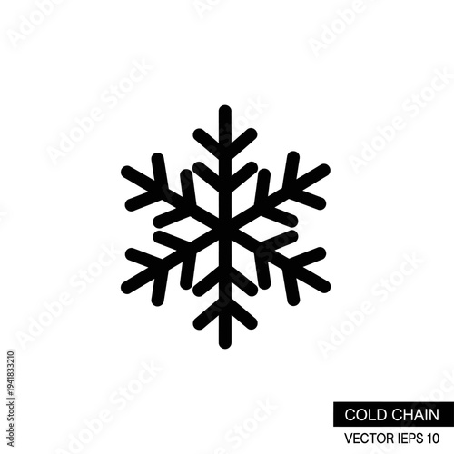 Simple Snowflake Icon for Winter and Cold Themes.