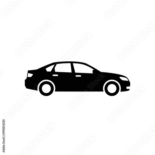 Sleek Sedan Silhouette - Modern Automotive Design.