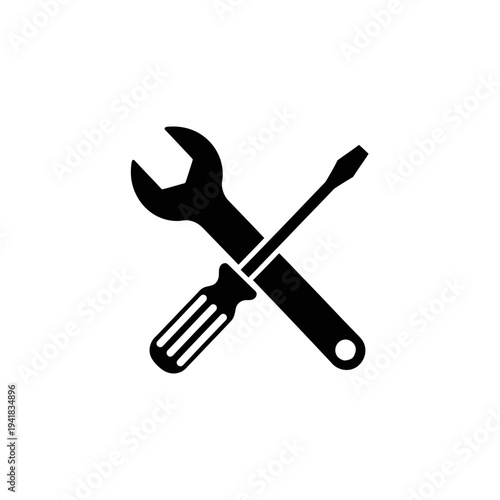 Wrench and Screwdriver Crossed - Repair and Maintenance Tools.