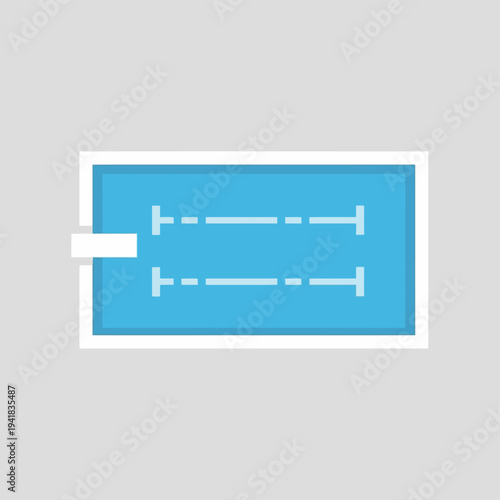 Swimming Pool Illustration with Lanes and Diving Board.