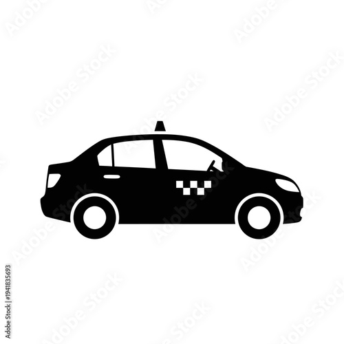 Taxi Cab Silhouette - Urban Transportation Icon.