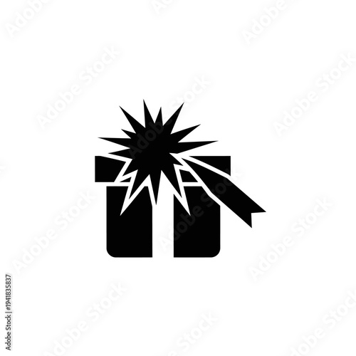 Elegant Gift Box with Starburst Bow Illustration.