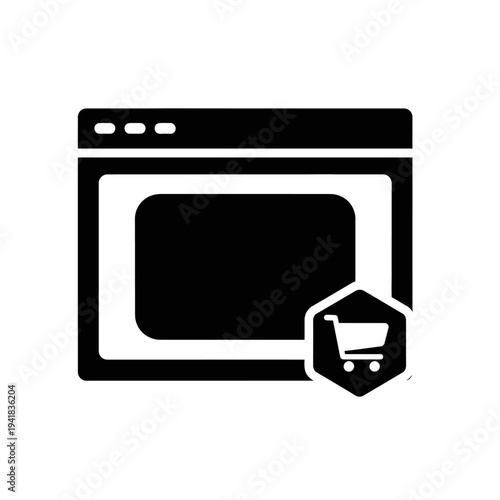 E-commerce Website Interface with Shopping Cart Icon.